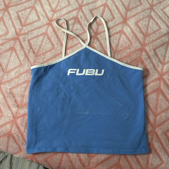 FUBU Blue and White Strappy Top - Picture 1 of 2